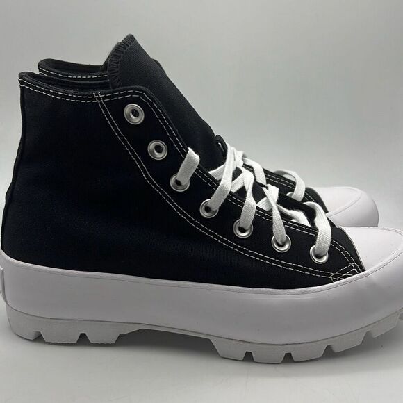 Converse Chuck Taylor All Star Lugged High Black Platform Boot Sneakers W8 NWB - Picture 1 of 11